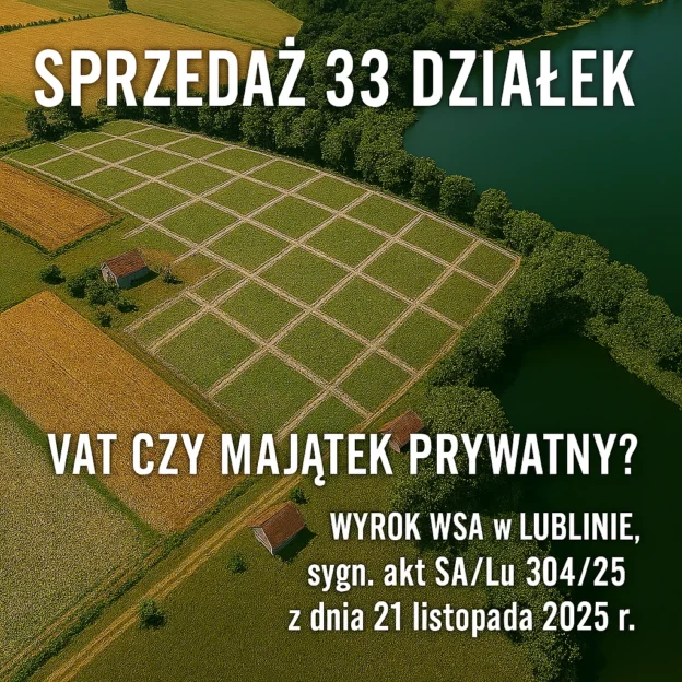 Uzasadnienie wyroku WSA dotyczącego VAT od sprzedaży działek